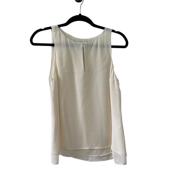 Diane Von Furstenberg Silk Sleeveless Satin Lined Tank Top Cream Womens Size 0 - Picture 1 of 7